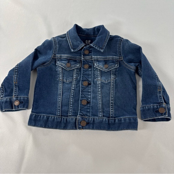 Baby Gap Denim Jacket Sizes 18-24M Jean Trucker GAP For Good Unisex Toddler EUC - Picture 4 of 9